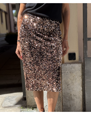 Gonna paillettes rose