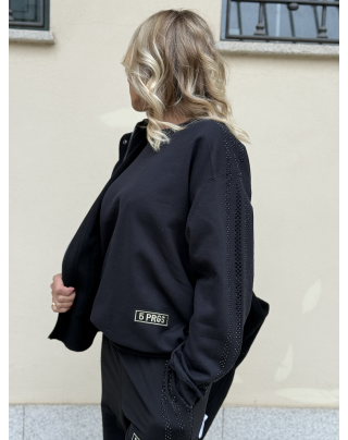 Felpa black banda swarovsky