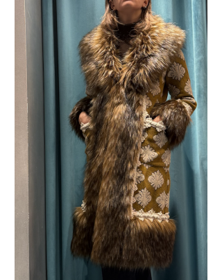 Abrigo largo alpaca miel olive