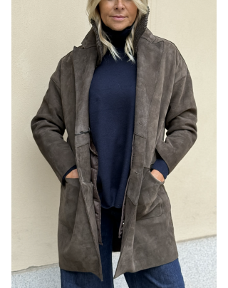 Cappotto Angelique imbottito goat suede