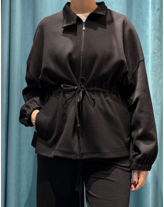 Giacca nera coulisse