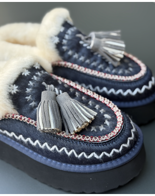 Sabot blue navy cavallino