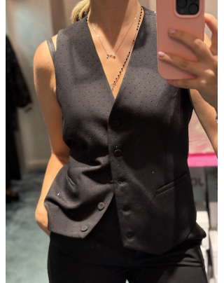 Gilet monopetto nero