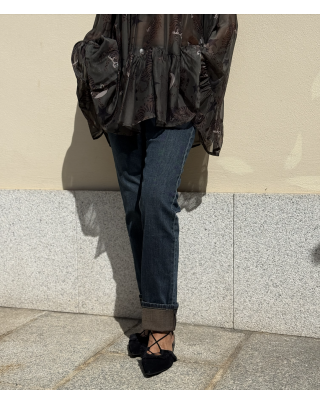 Jeans Carla risvolto caffe