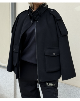 Cappotto collo alto black