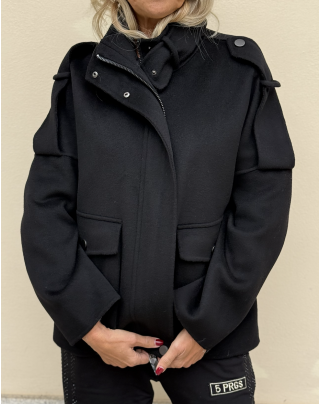 Cappotto collo alto black