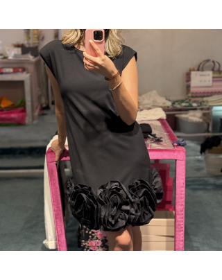 Abito nero fiori Gina