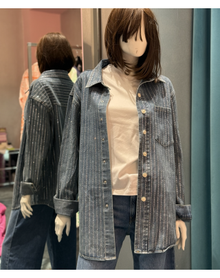 Camicia denim swarovsky