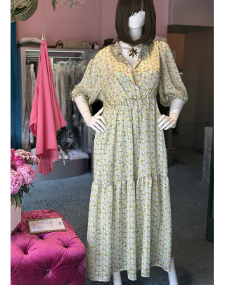 Abito fiori lime Pamela