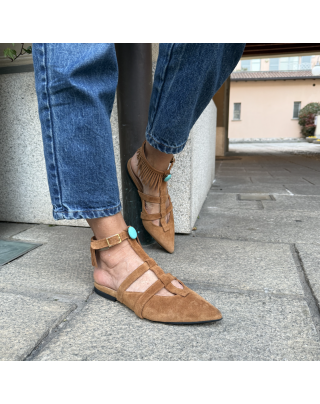 Ballerina camoscio frange 